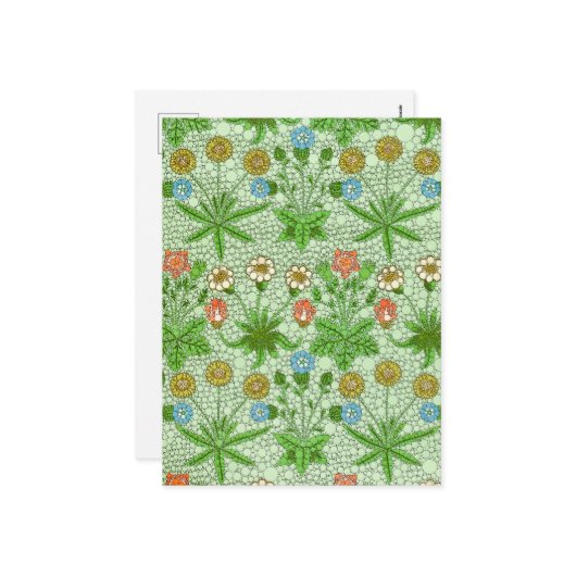 ウィリアム・モリスの後のデイジーパターン シーズンポストカード (正面/裏面インサイチュ)