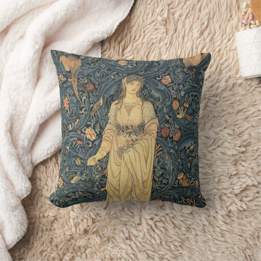 ウィリアム・モリスの旧式な植物相 クッション (ブランケット)