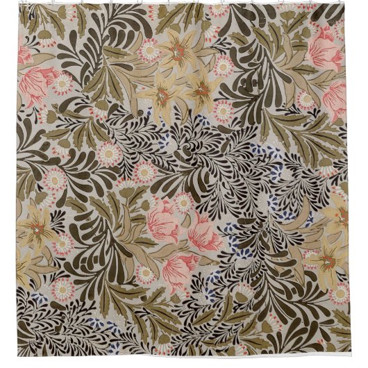 ウィリアム・モリスの木陰パターンシャワー・カーテン シャワーカーテン (正面)