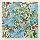 ウィリアム・モリスの柄のグランビル ガラスコースター (正面)