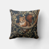 ウィリアム・モリスの森にかわいい赤リススタイル クッション (裏面)