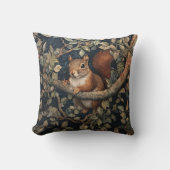 ウィリアム・モリスの森にかわいい赤リススタイル クッション (正面)