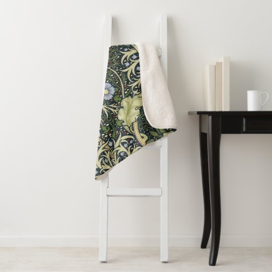 ウィリアム・モリスの海藻パターン花のヴィンテージの芸術 シェルパブランケット (インサイチュ)