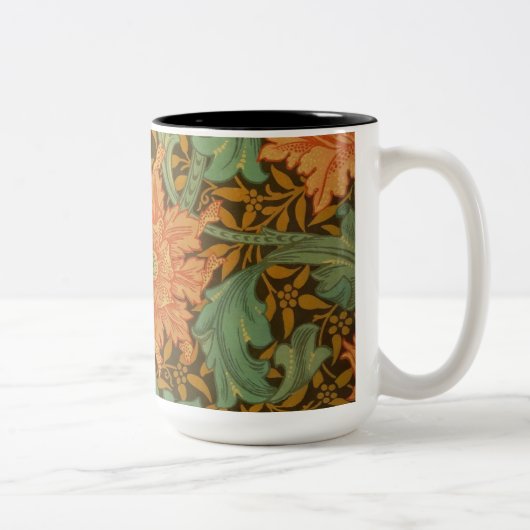ウィリアム・モリスの独身のな茎パターンアールヌーボー ツートーンマグカップ (右)
