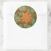 ウィリアム・モリスの独身のな茎パターンアールヌーボー ラウンドシール (バッグ)