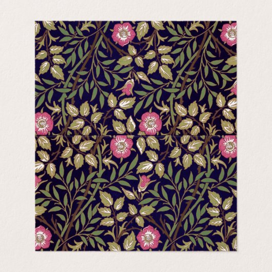 ウィリアム・モリスの甘いイバラの花柄アールヌーボー 名刺 (外部フラット)