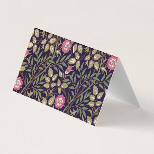 ウィリアム・モリスの甘いイバラの花柄アールヌーボー 名刺 (裏面)