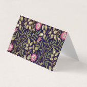 ウィリアム・モリスの甘いイバラの花柄アールヌーボー 名刺 (正面)