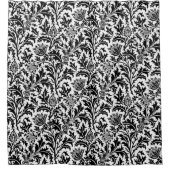 ウィリアム・モリスの白黒エレガントなカスタム シャワーカーテン (正面)