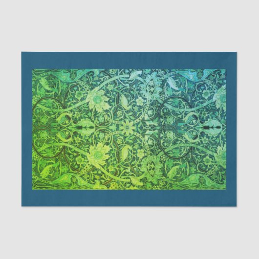 ウィリアム・モリスの緑のティッシュペーパー 薄葉紙 (正面)
