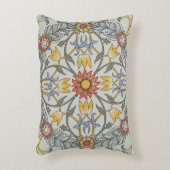 ウィリアム・モリスの花の円の花のイラストレーション アクセントクッション (正面(垂直))