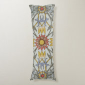 ウィリアム・モリスの花の円の花のイラストレーション ボディピロー (正面縦)