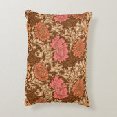 ウィリアム・モリスの菊、ブラウンおよび錆 アクセントクッション (裏面(縦))