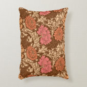 ウィリアム・モリスの菊、ブラウンおよび錆 アクセントクッション (正面(垂直))