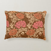 ウィリアム・モリスの菊、ブラウンおよび錆 アクセントクッション (裏面)