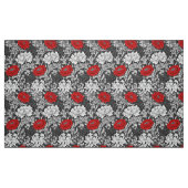 ウィリアム・モリスの菊、灰色および赤 ファブリック (ファットクウォーター)