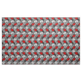 ウィリアム・モリスの菊、灰色および赤 ファブリック (ヤード)