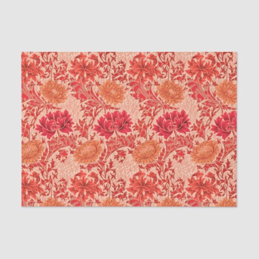 ウィリアム・モリスの菊、珊瑚のオレンジ 薄葉紙 (正面)