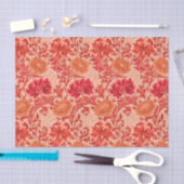 ウィリアム・モリスの菊、珊瑚のオレンジ 薄葉紙 (クラフト)