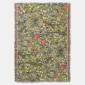 ウィリアム・モリスの金ユリ スローブランケット (正面縦)