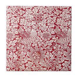 ウィリアム・モリスの鳥およびアネモネ タイル