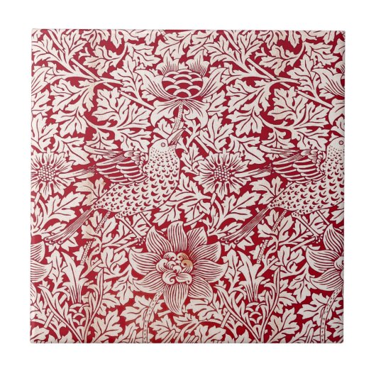 ウィリアム・モリスの鳥およびアネモネ タイル (正面)