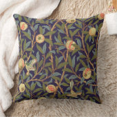 ウィリアム・モリスの鳥およびザクロのヴィンテージの花柄 クッション (ブランケット)