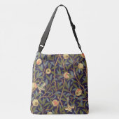 ウィリアム・モリスの鳥およびザクロのヴィンテージの花柄 クロスボディバッグ (裏面)