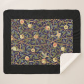 ウィリアム・モリスの鳥およびザクロのヴィンテージの花柄 シェルパブランケット (正面(横))