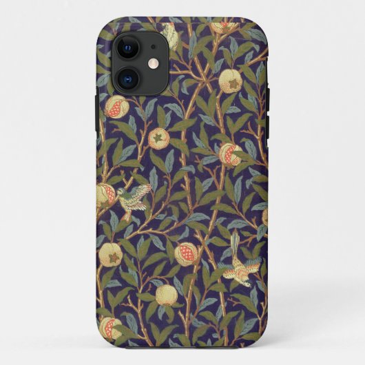 ウィリアム・モリスの鳥およびザクロのヴィンテージの芸術 Case-Mate iPhoneケース (裏面)