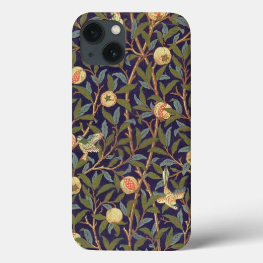 ウィリアム・モリスの鳥およびザクロの花柄のヴィンテージ Case-Mate iPhoneケース (裏面)
