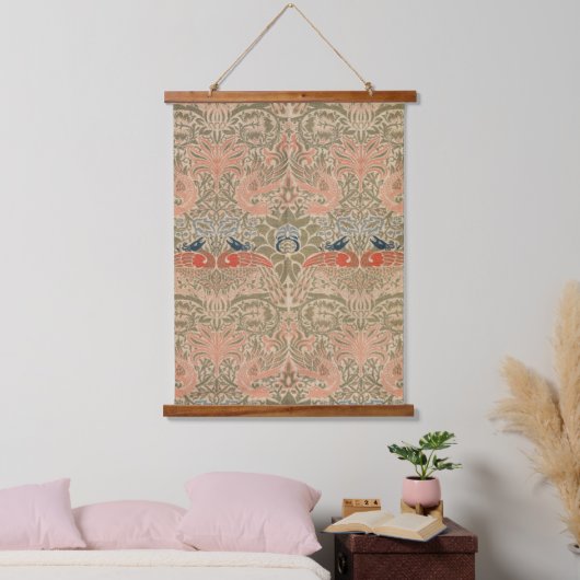 ウィリアム・モリスの鳥の有名なパターン 吊り下げ型タペストリー (寝室)
