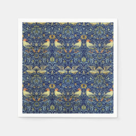 ウィリアム・モリスの鳥パターン スタンダードカクテルナプキン