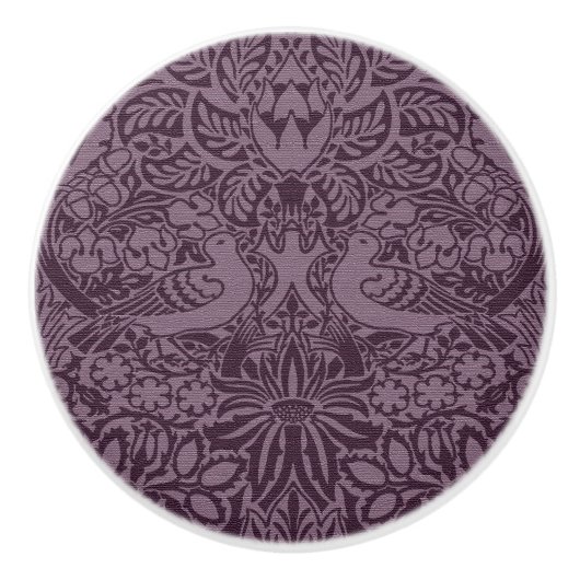 ウィリアム・モリスの鳩とバラ・セラミックのノブ セラミックノブ (正面)