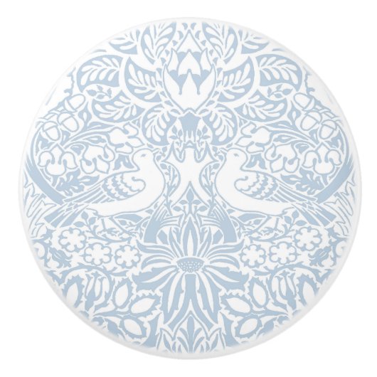 ウィリアム・モリスの鳩とバラ・セラミックのノブ セラミックノブ (正面)