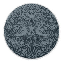 ウィリアム・モリスの鳩とバラ・セラミックのノブ