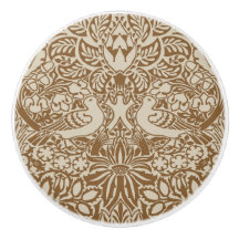 ウィリアム・モリスの鳩とバラ・セラミックのノブ