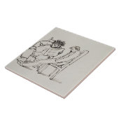 ウィリアム・モリスの(1834-96年の)読書詩歌の漫画 タイル (側面)