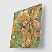 ウィリアム・モリスのAcanthusのヴィンテージの花柄 スクエア壁時計 (傾斜)