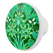 ウィリアム・モリスのHyacinthのプリント、エメラルドグリーン セラミックノブ (右)