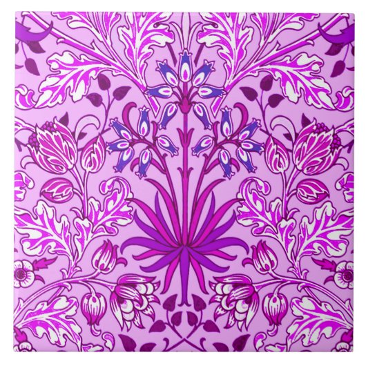 ウィリアム・モリスのHyacinthのプリント、ラベンダーおよびバイオレット タイル (正面)