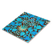 ウィリアム・モリスのHyacinthのプリント、水およびブラウン タイル (側面)