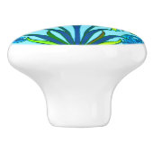 ウィリアム・モリスのHyacinthのプリント、紺碧 セラミックノブ (側面)
