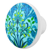 ウィリアム・モリスのHyacinthのプリント、紺碧 セラミックノブ (右)