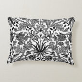 ウィリアム・モリスのHyacinthのプリント、黒、白及び灰色 アクセントクッション (裏面)