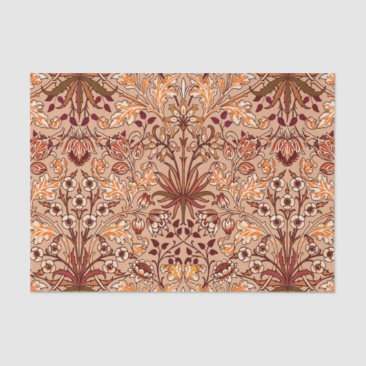 ウィリアム・モリスのHyacinthプリント、ブラウンおよびベージュ色 薄葉紙 (正面)