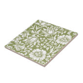 ウィリアム・モリスのMallowの緑パターン タイル (側面)