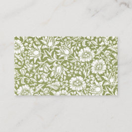 ウィリアム・モリスのMallowの緑パターン 名刺