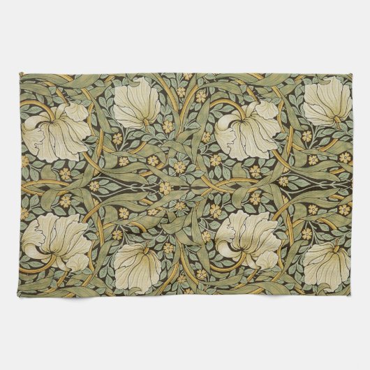 ウィリアム・モリスのPimpernelのヴィンテージのラファエロ前の画家 キッチンタオル (横)