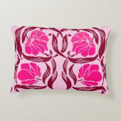 ウィリアム・モリスのPimpernel、赤紫及び淡いピンク アクセントクッション (裏面)